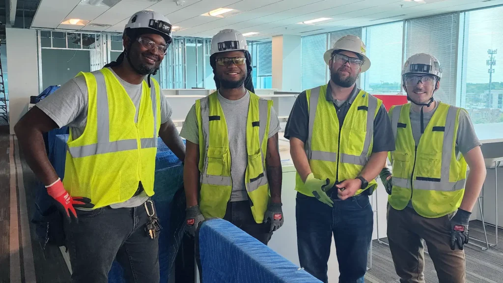 TSI field technicians preparing for a security system installation